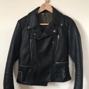 Free People Black Leather Jacket